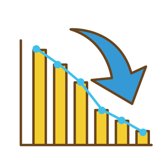 矢印イラスト「減少グラフ」- 無料のフリー素材