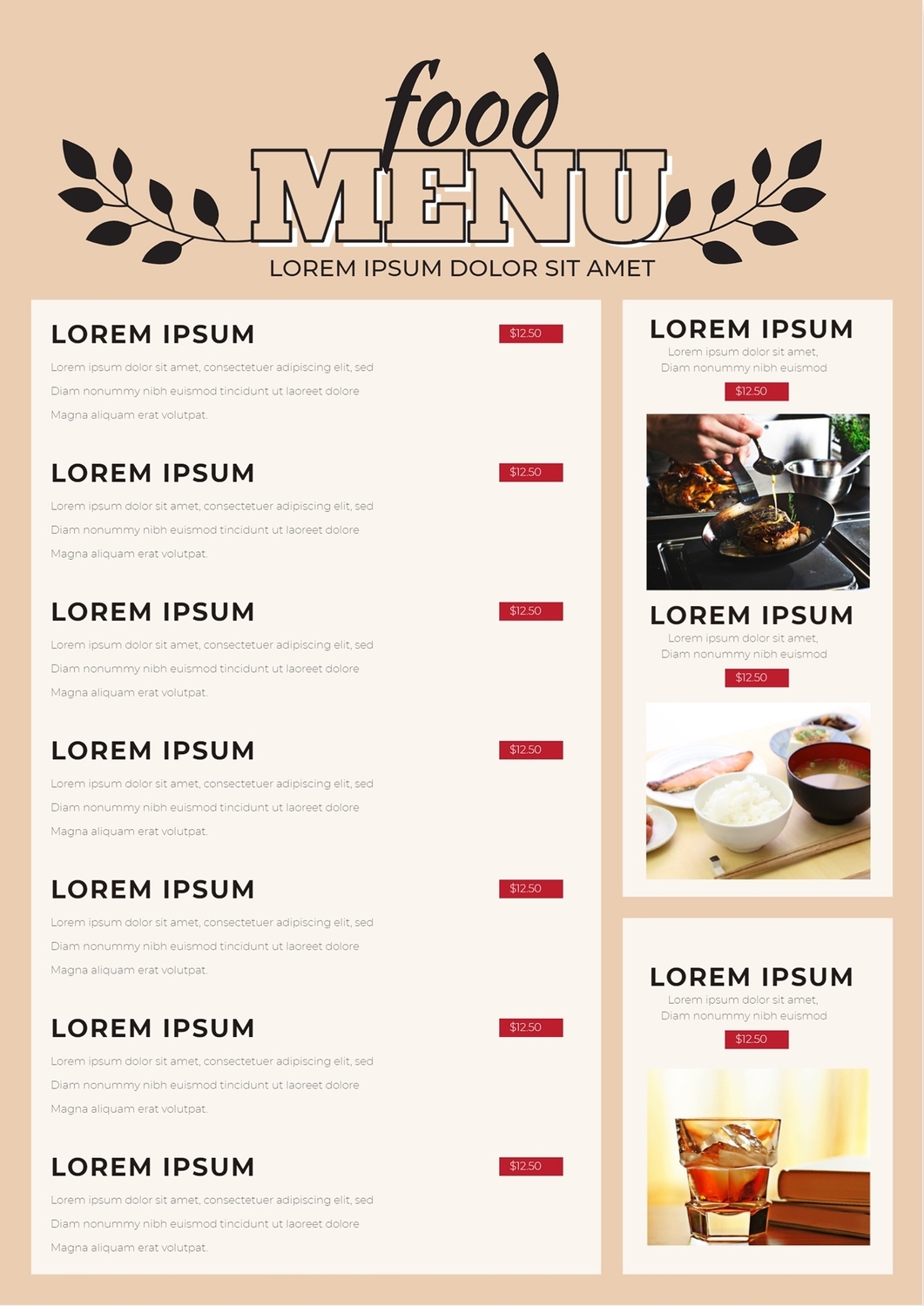 高級なメニュー表テンプレートでおしゃれでファンシーなデザインを無料で作成！Canva