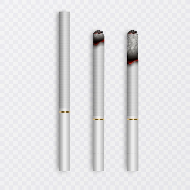 白地に白のフィルターが付いたタバコPremiumベクトル素材