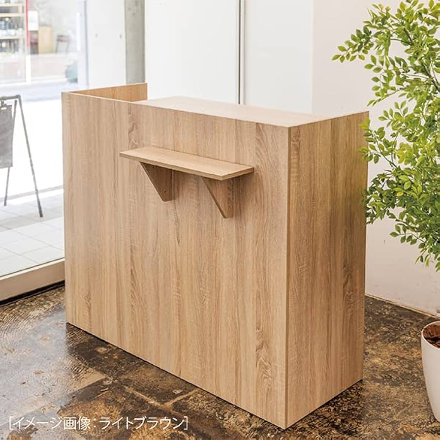 レジカウンター 受付カウンター 組み立てレジ台 引き出し付き 木製 おしゃれ レセプショ レジ係カウンター 120CM