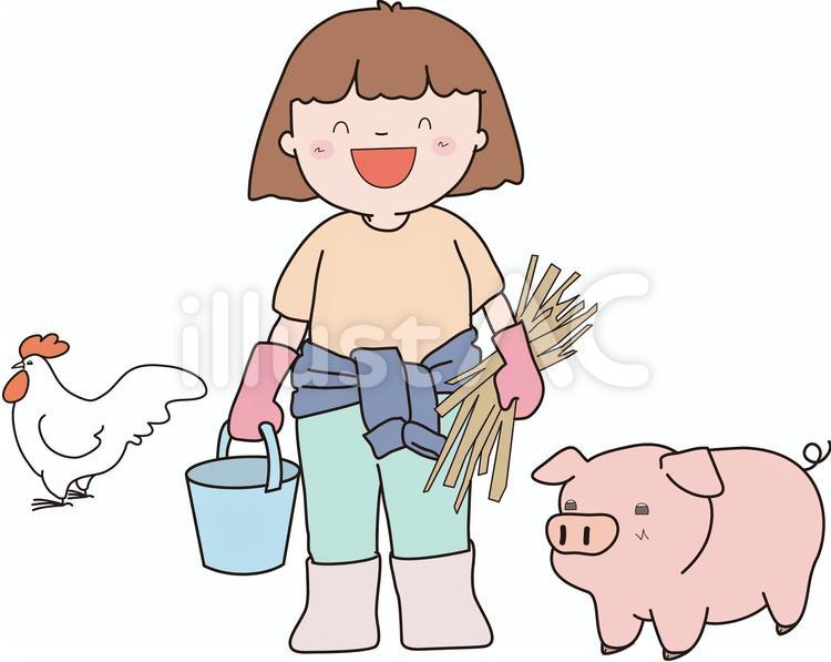 畜産・酪農家 男性 のイラスト商用可・フリーイラスト素材ソコスト