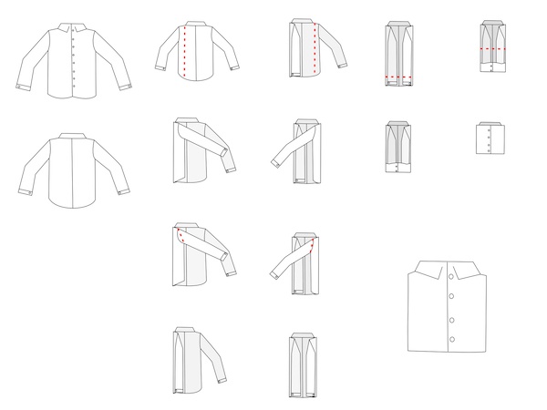 シャツのたたみ方 出張・旅行に便利