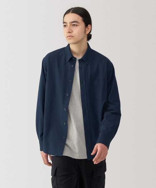 紳士 洗いざらしオックススタンドカラー長袖シャツ 商品レビュー通販無印良品