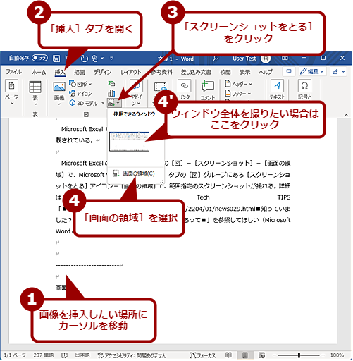 範囲を指定してスクリーンショットを撮る Windows 10 11 ：Tech TIPS - ＠IT