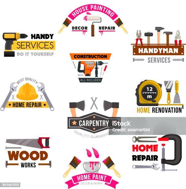 大工名刺 金づちのロゴマーク 木目模様