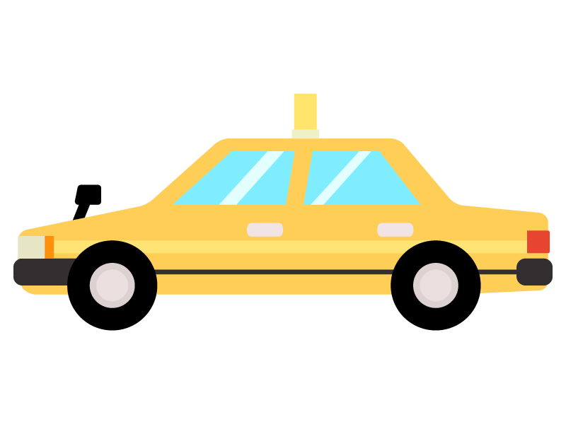 かわいいタクシーイラスト・フリー素材なら「シンテリ」