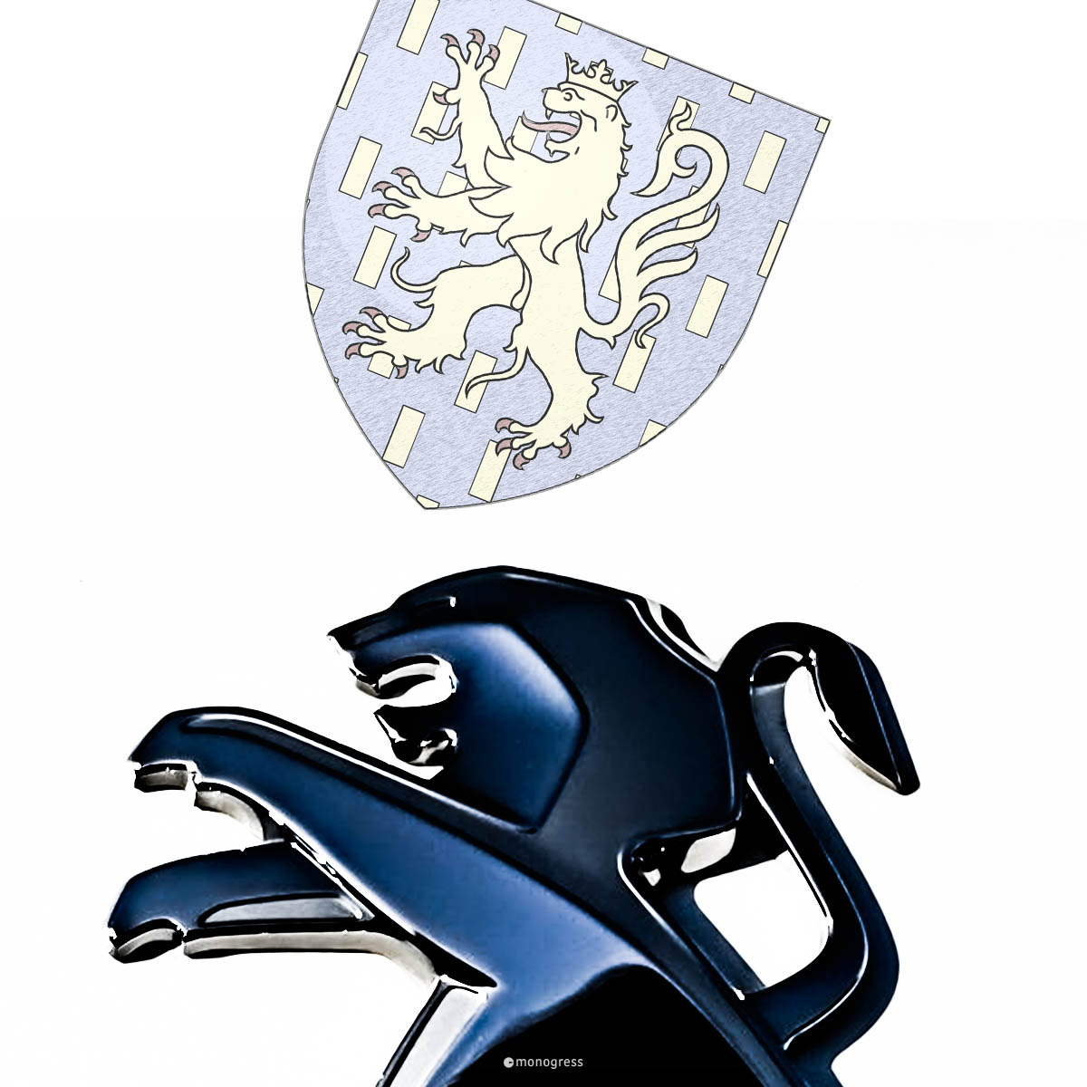 Amazonライオン頭 三色 フロントグリルと貼るタイプ2種 エンブレム 車の装飾 カーアクセサリ 3Dアルミニウム ステッカー トランクデカール サイン・マーク 耐衝撃性 耐久性 カスタムカー 改造車 マイテン ボディ車の両側 完全防水フロントグリル ブロンズ並行