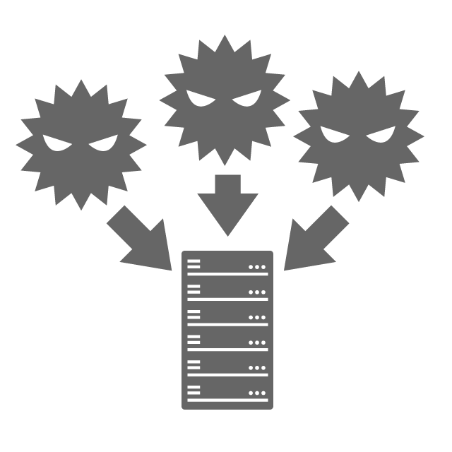 マルウェアアイコンは単純なベクトルを設定します。サイバー攻撃。リスクセキュアのイラスト素材・ベクター Image 189418404
