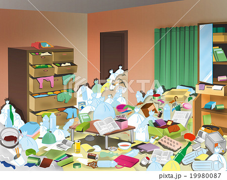 ゴミ屋敷に困る女性のイラスト素材71340626- PIXTA