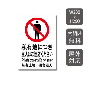 イラスト看板「関係者以外立入禁止 英語 韓国語 中国語 」中サイズ 60cm×40cm 取付穴6ヶ所あり 表示板 白地 ピクトグラム 人間公式看板ショップ