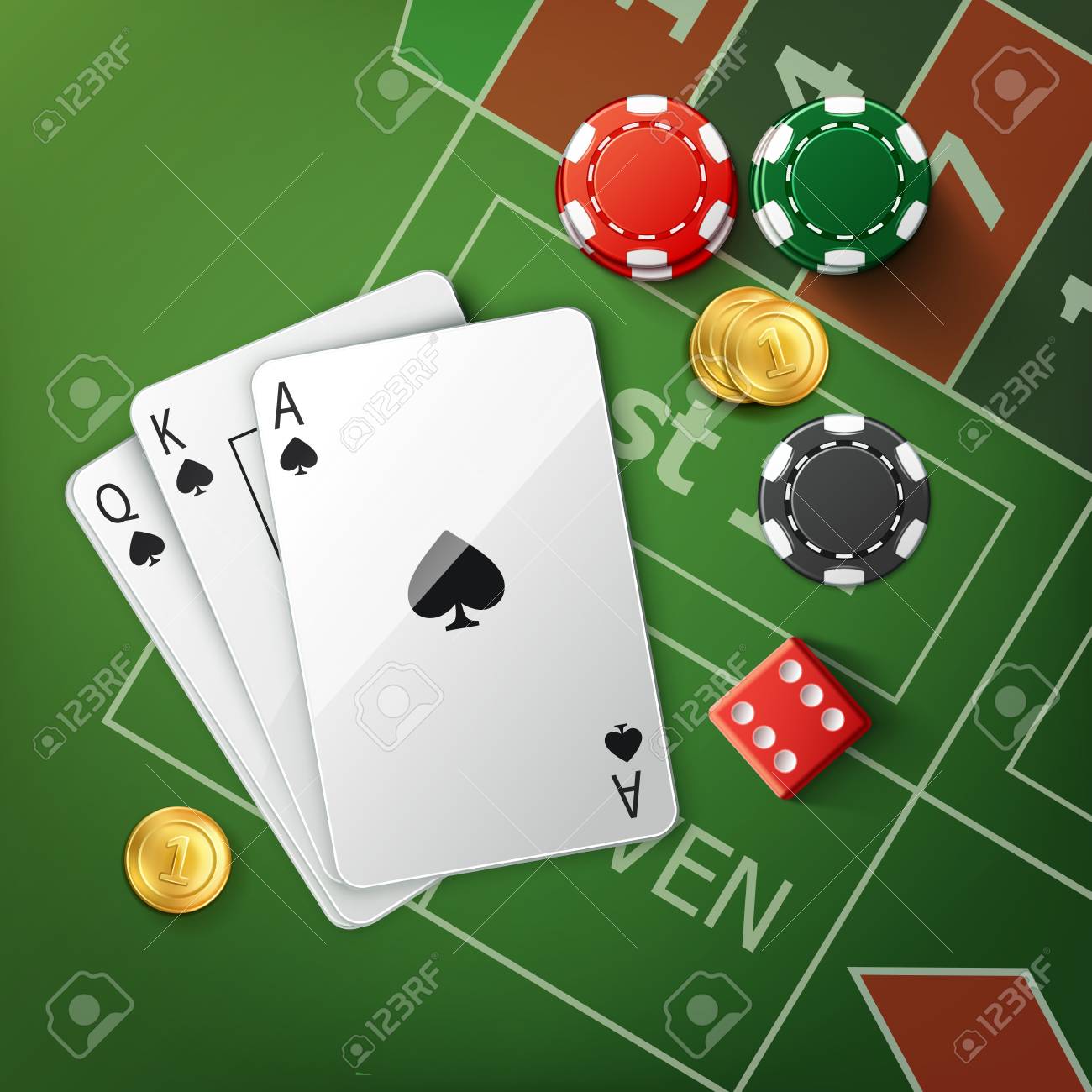 抽象的な背景に緑のフェルトとチップ。ポーカー、カジノ、ギャンブルのテーマ写真素材624216140Shutterstock