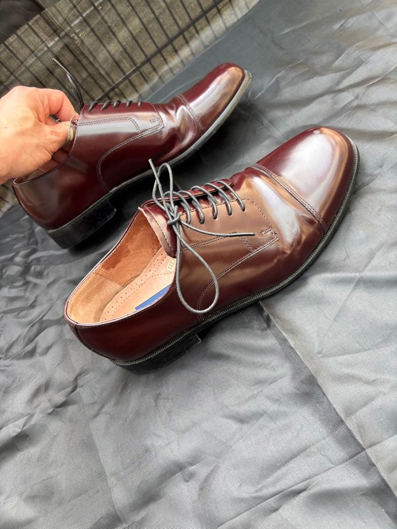 madras ホールカット バーガンディ ビジネスシューズ イタリア製