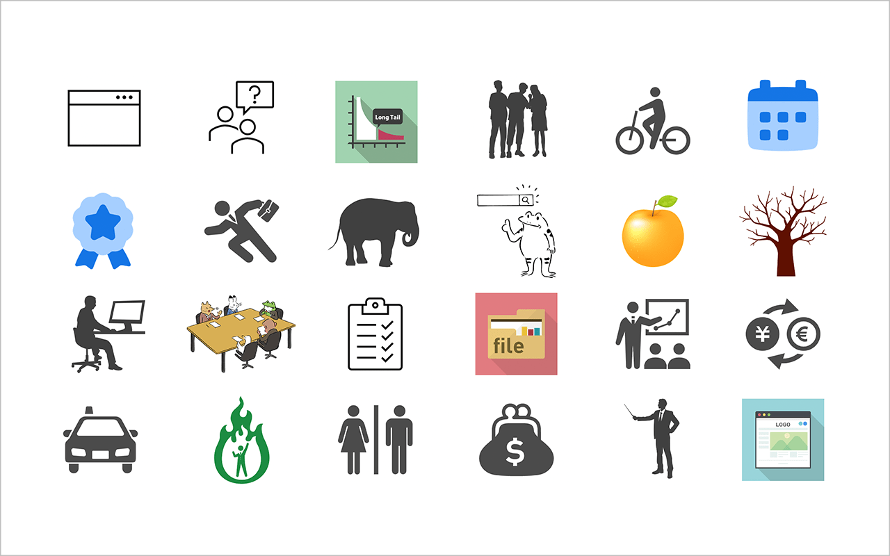 プレゼン資料の表現力が増す！ビジネス用途に使いやすいフリーアイコン ×331個 のご紹介 プレゼンデザイン