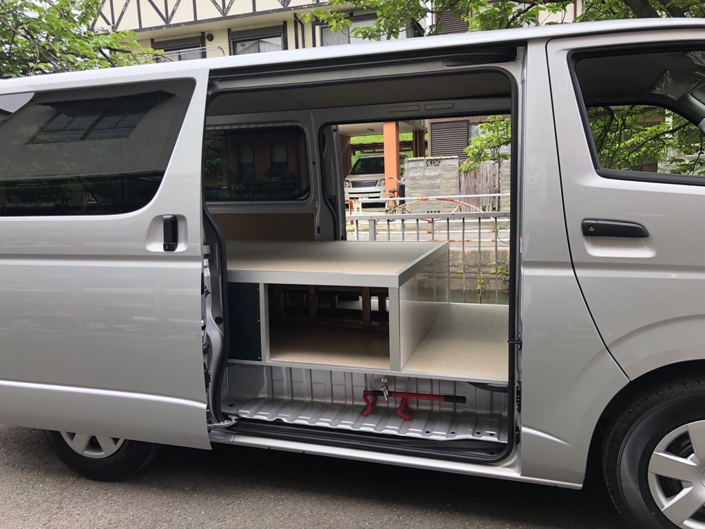 ハイエースの荷台に棚を取り付ける④ – 河津製材所