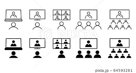 リモートワーク テレワーク 在宅勤務 アイコン - 商用利用可能な写真素材・イラスト素材ならストックフォトの定額制ペイレスイメージズ