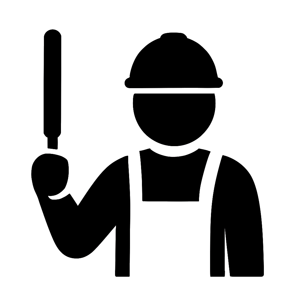 パソコンを操作する作業員のシンプルモノクロアイコン 白背景 の Stock ベクターAdobe Stock