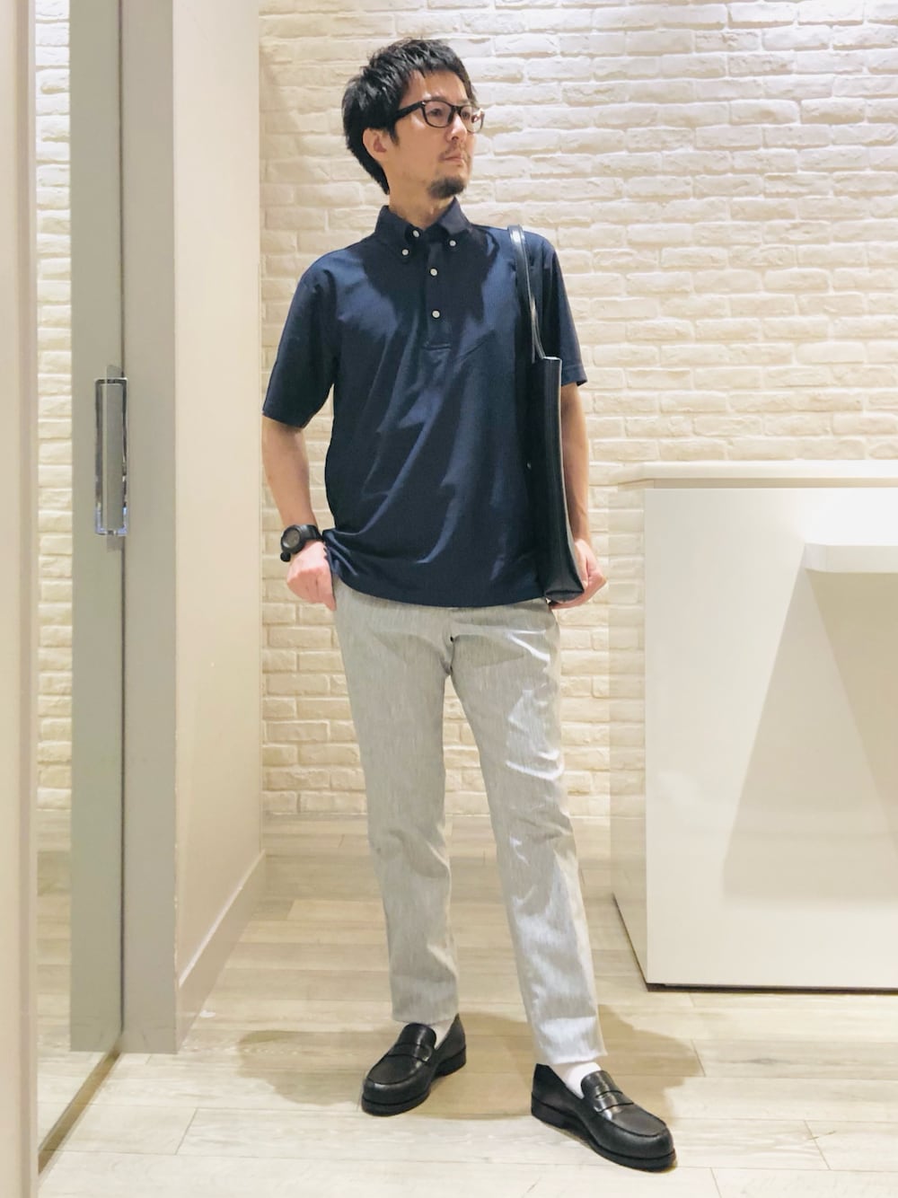 ネイビーシャツ×ネイビースラックスbiz16-17aw_1952