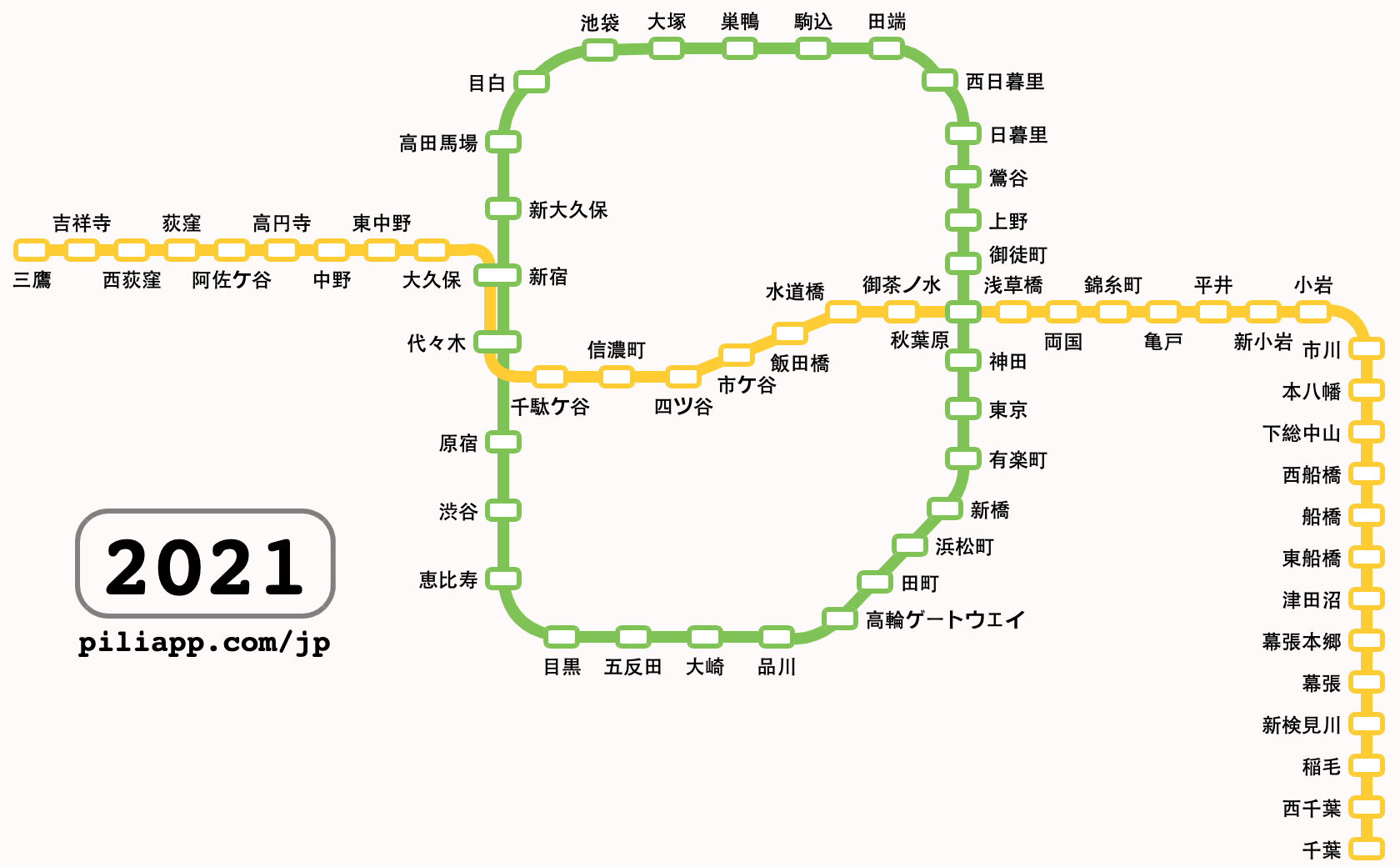 稲毛海岸駅からのウォーキングコース／散歩地図 | 東京散歩地図