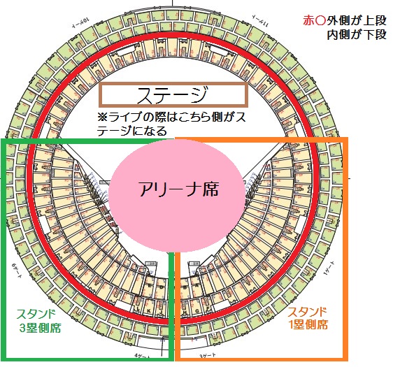京セラドーム大阪座席表 10～15通路 55・56通路