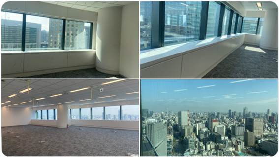 完成してた、9階51m「富士ソフト汐留オフィス」の様子 2024年3月撮影 - 再開発調査兵団