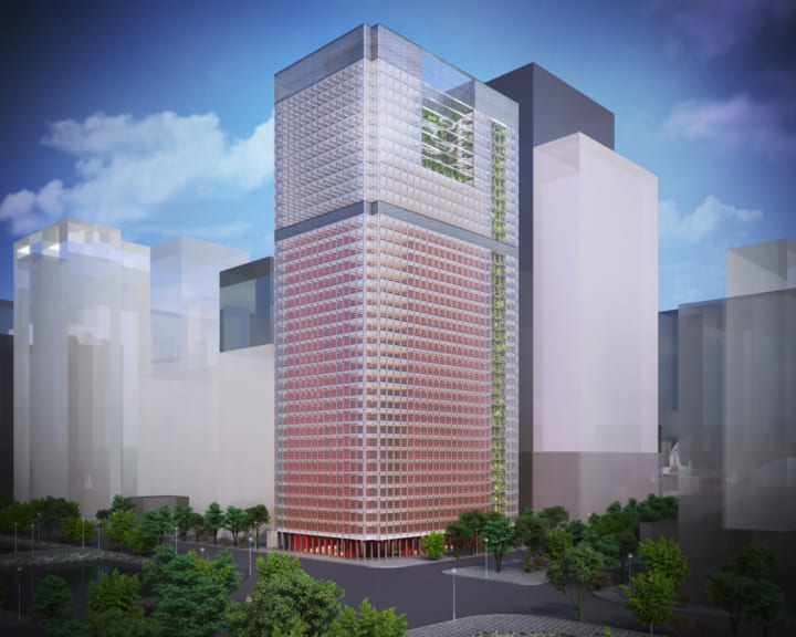 建て替え工事中の、「東京海上日動ビル本館・新館」の様子 2024年2月下旬撮影 - 再開発調査兵団