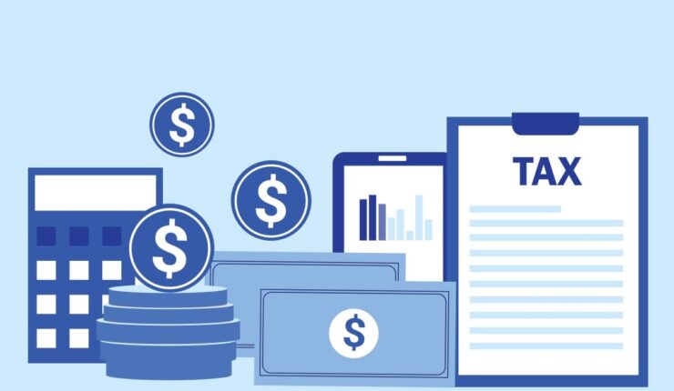 法人税アイコン。法人税徴収から法人税デザインコンセプト。白い背景にシンプルな要素ベクトルのイラスト。のイラスト素材・ベクター Image111877164