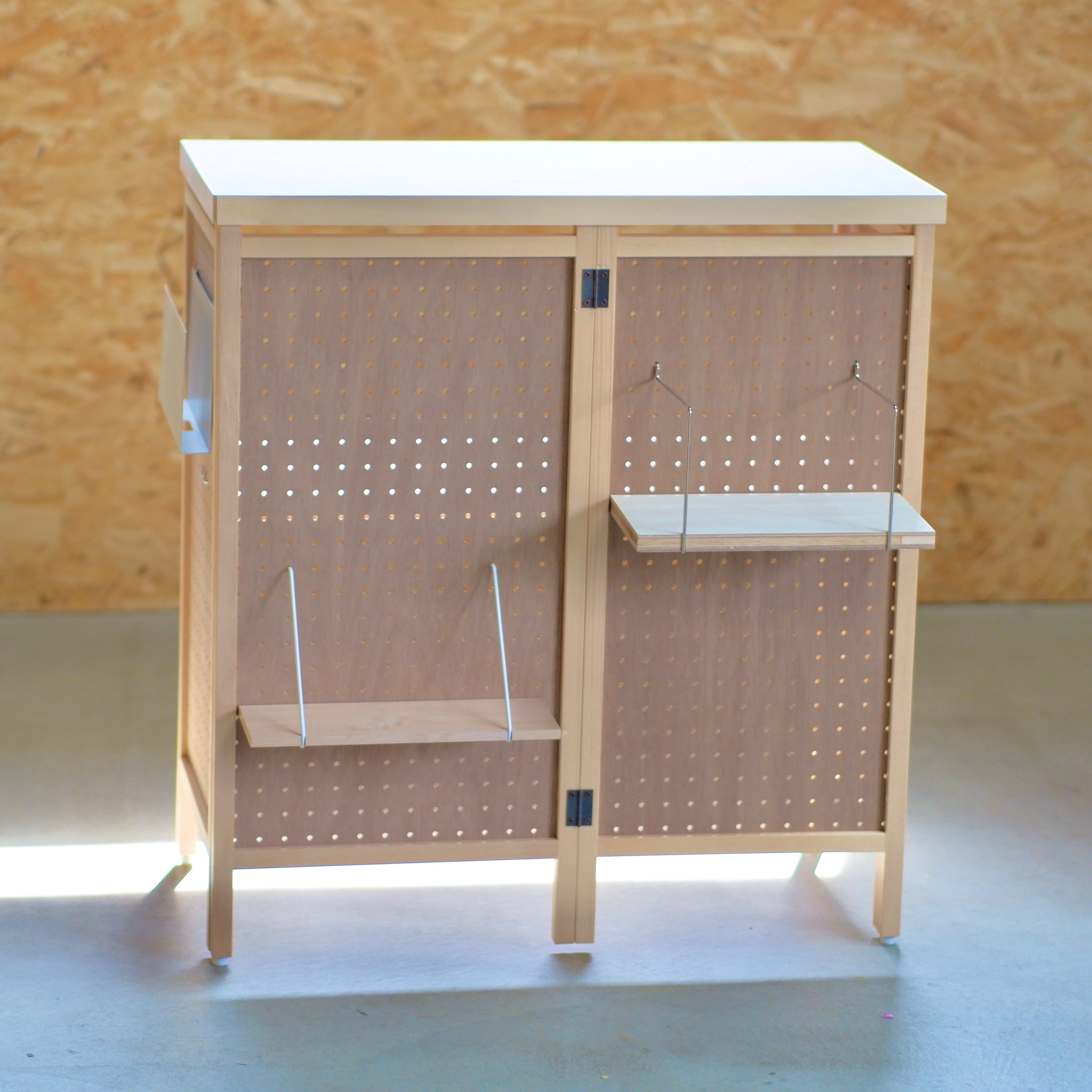 HP卓上ディスプレイ棚什器 チーク仕上 大2段 - 調理器具のSHOKUBI