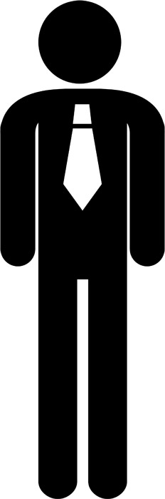 ビジネスマン - 無料ピクトグラム白黒イラスト