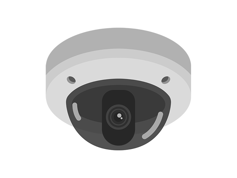 防犯・監視カメラのシルエット無料のAi・PNG白黒シルエットイラスト