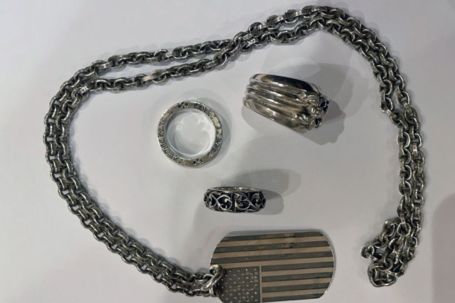 シルバー925素材 ドッグタグペンダント クロスネックレストップ クロムハーツレイズドセメタリークロスドッグタグ スモール