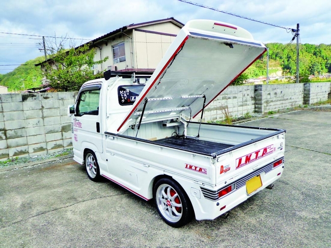 軽トラカスタム ハイゼット ジャンボ『LINE-X全塗装オールペントカスタム』をお披露目♪上げトラカスタムにも！LINE-X 自動車部門公式ブログflexdream blog