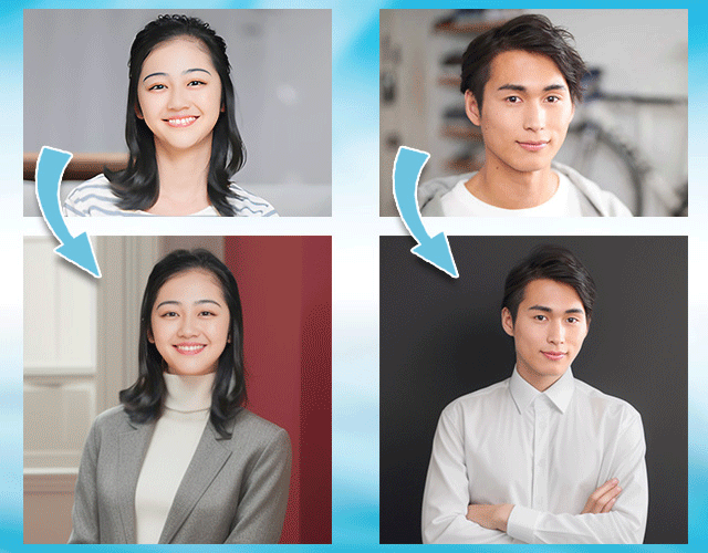 ビジネスプロフィール横浜の証明写真全額返金保証！就活・転職・エアライン系の成功率を上げるならスタジオオムザップへ