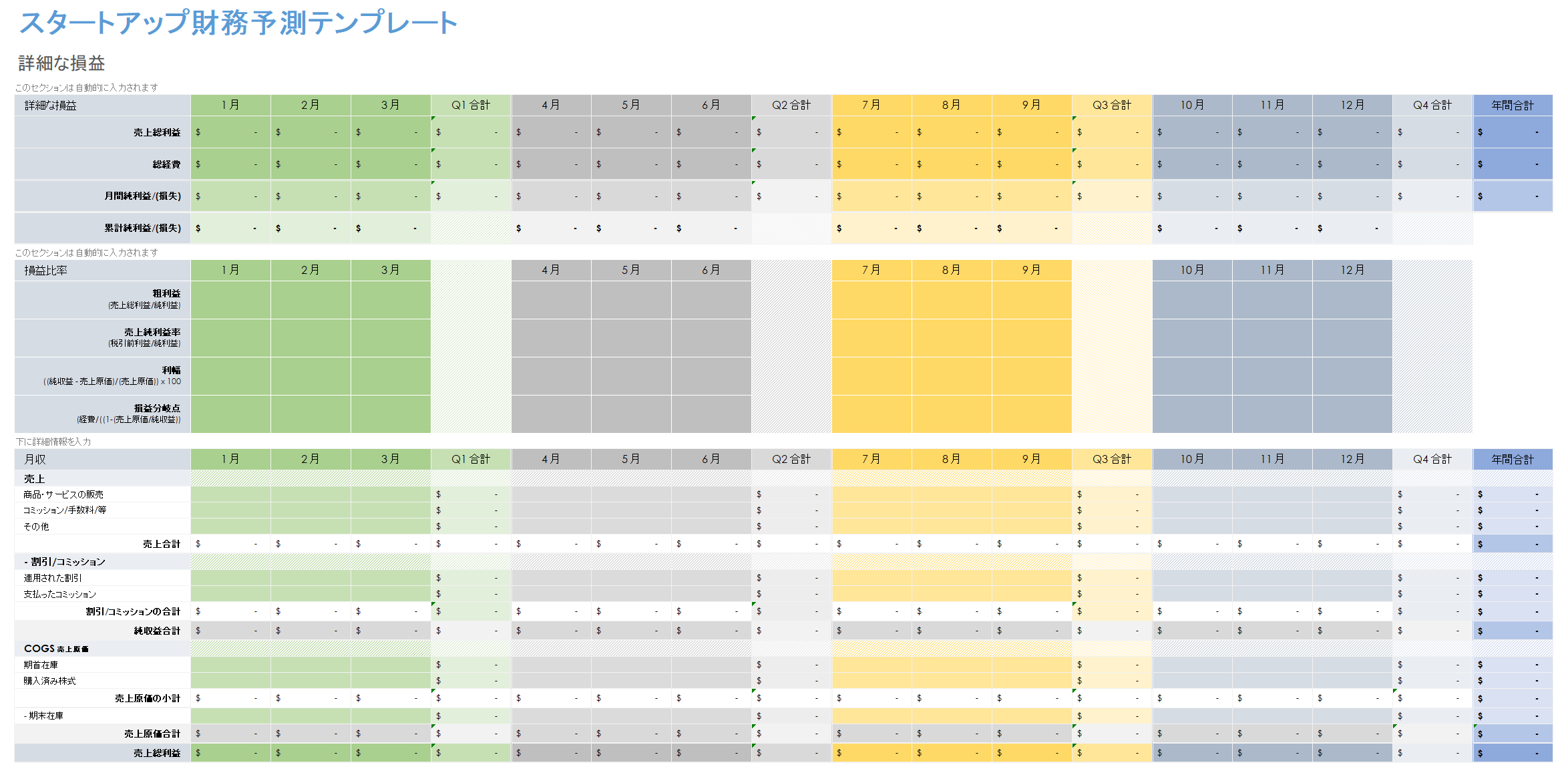 年間収支計画表 収支計画書 ・Excel 見本付き bizocean ビズオーシャン