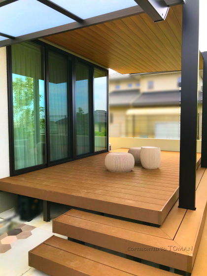 屋根をつけてお庭を使い易く ^^③ ﾃﾗｽ屋根・ｶｰﾎﾟｰﾄ工事スタッフブログ 西福岡店 エクステリア・ガーデン・外構・造園グランド工房