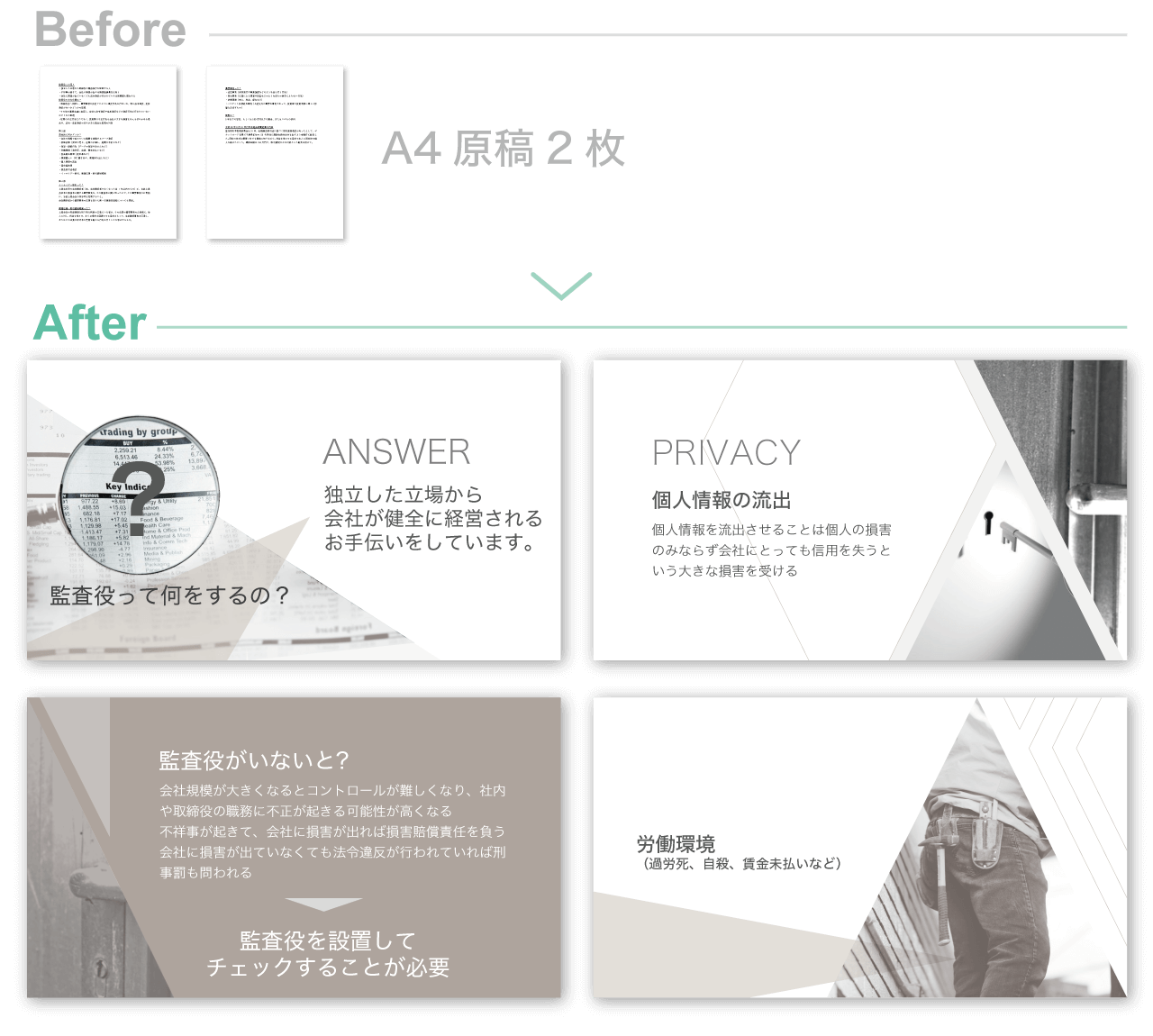 会社紹介資料の事例・参考デザイン・プロの見本サンプル一覧 - ランサーズ