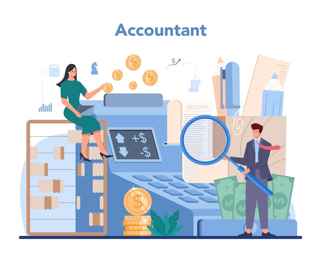 一般事務経理会計デスクワーク - ビジネスクリップアートフリー素材