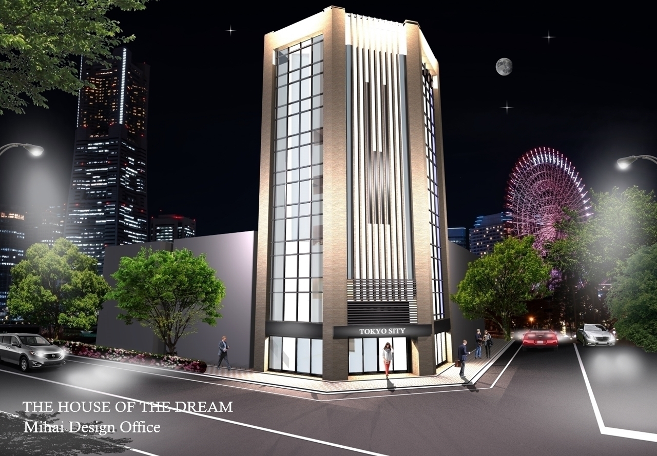 中規模ビル・マンション外観パース作品例07建築パース制作 アーキテクトママ