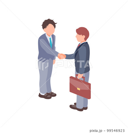 無料イラスト握手を交わすサラリーマンパブリックドメインQ：著作権フリー画像素材集