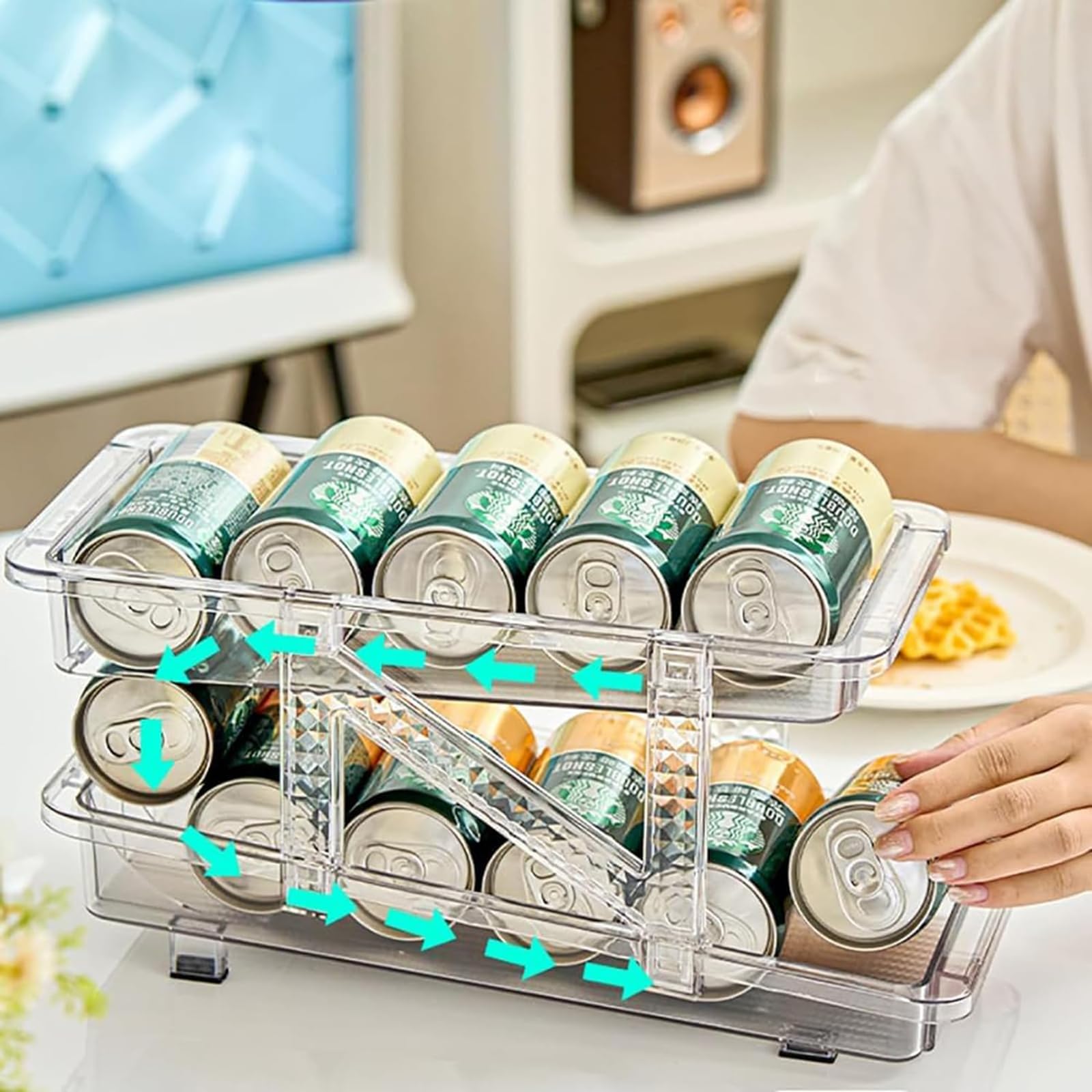 山崎実業 冷蔵庫中ミニドリンク収納ケース タワー 4903208014441 1444 1445 トレー トレイ ストッカー 引き出し 仕切り小物入れ スリム プラスチック 隙間 おしゃれ キッチン tower 冷蔵庫収納 隙間収納 キッチン収納 yamazaki タワーシリーズセレクトショップ・AQUA