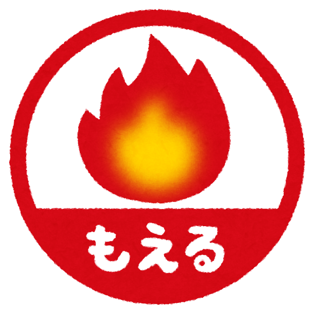 ゴミの分別のアイコンのセット 燃える 燃えない リサイクル 生ゴミ