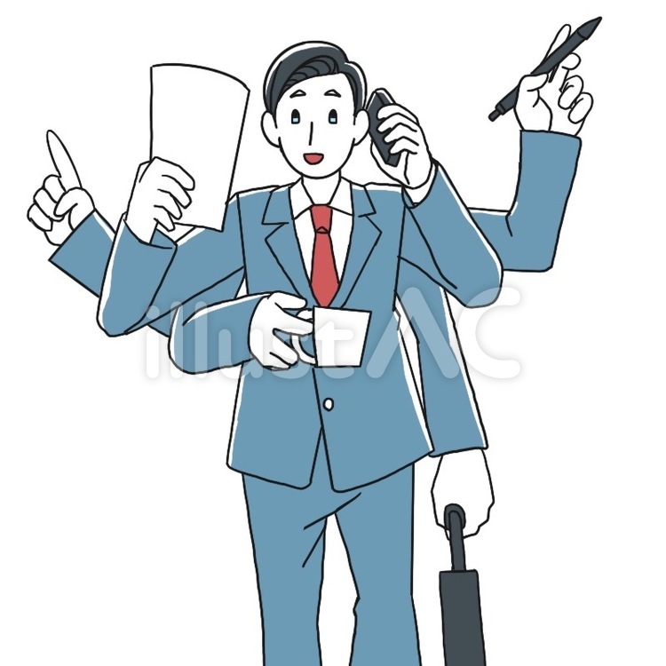 フリーイラスト6種類の全身姿のビジネスマンのセットでアハ体験GAHAG著作権フリー写真・イラスト素材集 - GAHAG著作権フリー 写真・イラスト素材集