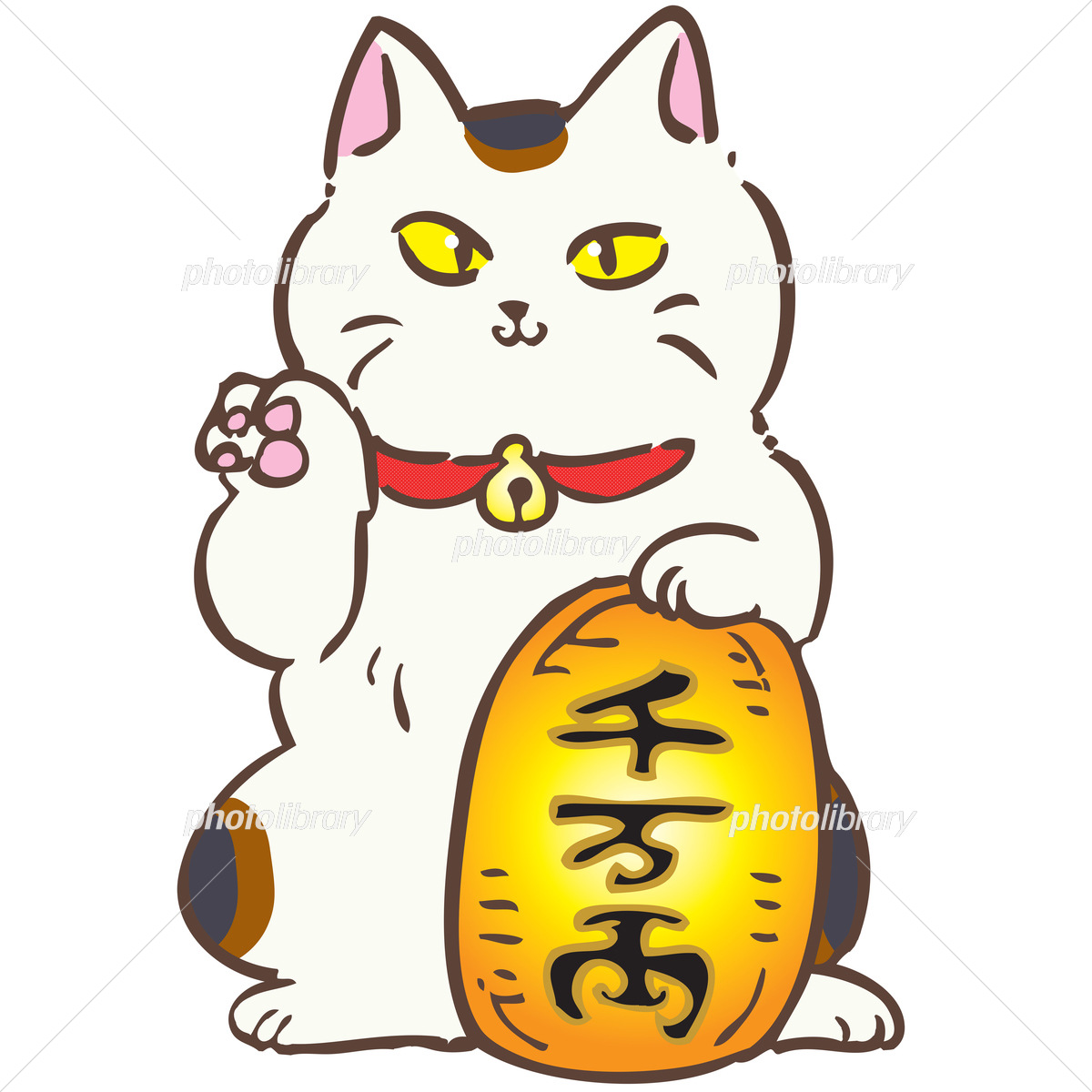 千万両小判を持った招き猫 02237000694 の写真・イラスト素材アマナイメージズ
