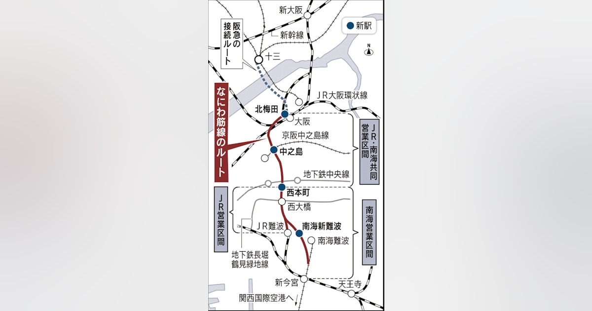 なにわ筋線共同運行案、ＪＲ西と南海電鉄 協議 - イザ