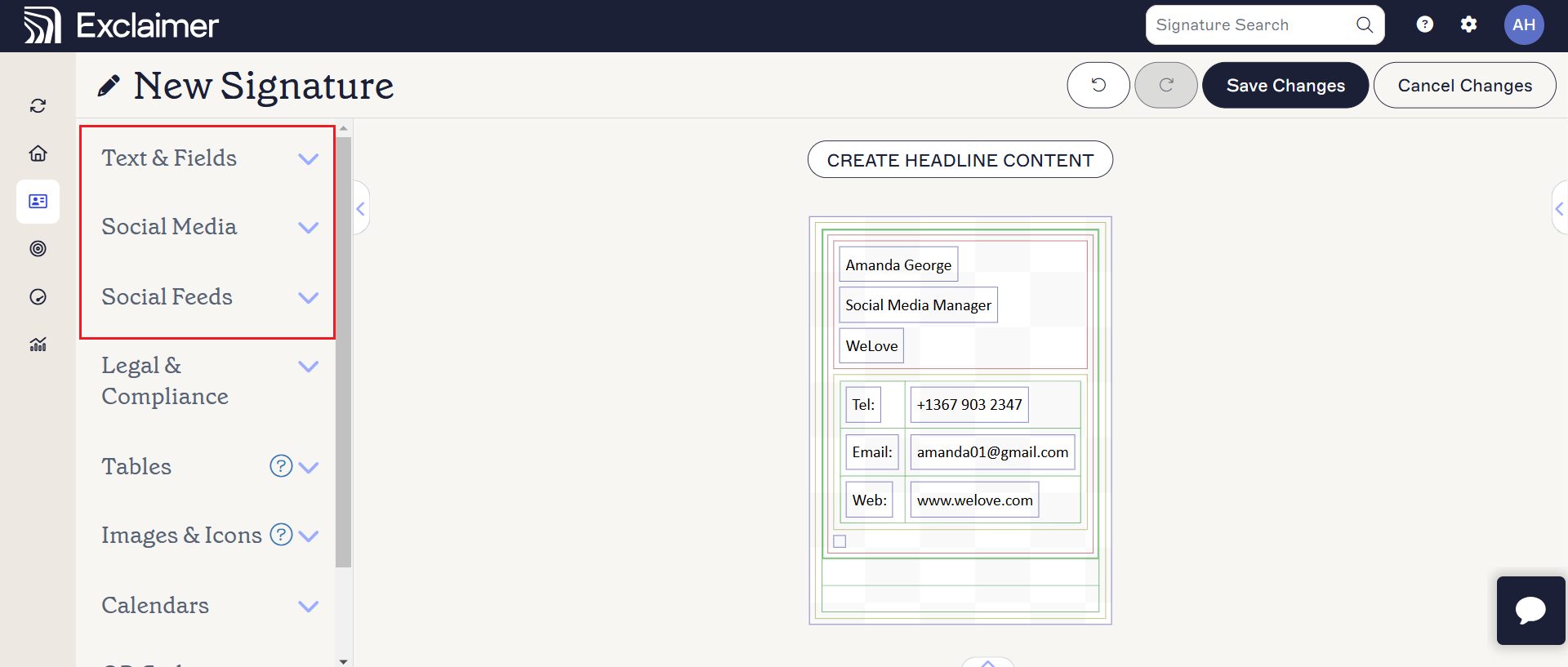 Active! mail 署名の設定