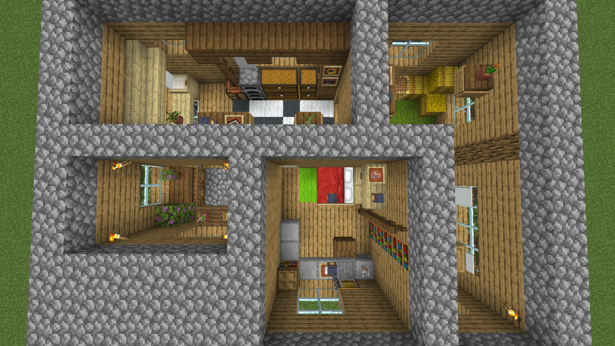 マイクラ 簡単！サバイバルで最初につかう「仮拠点」をつくろう！おすすめの場所も紹介！ 建築講座 ‐第1回‐ - すろーのマイクラ日記