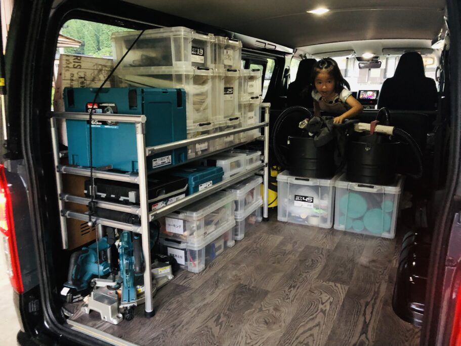 自作 職人用棚 のパーツレビューハイエースバン xこうxみんカラ