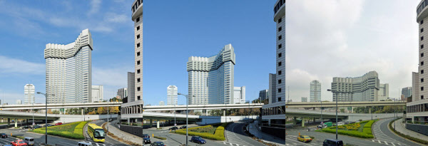 赤プリ解体工事 ゴンドラ足場 テコレップ 設置完了 2012年10月27日: 超高層マンション・超高層ビル