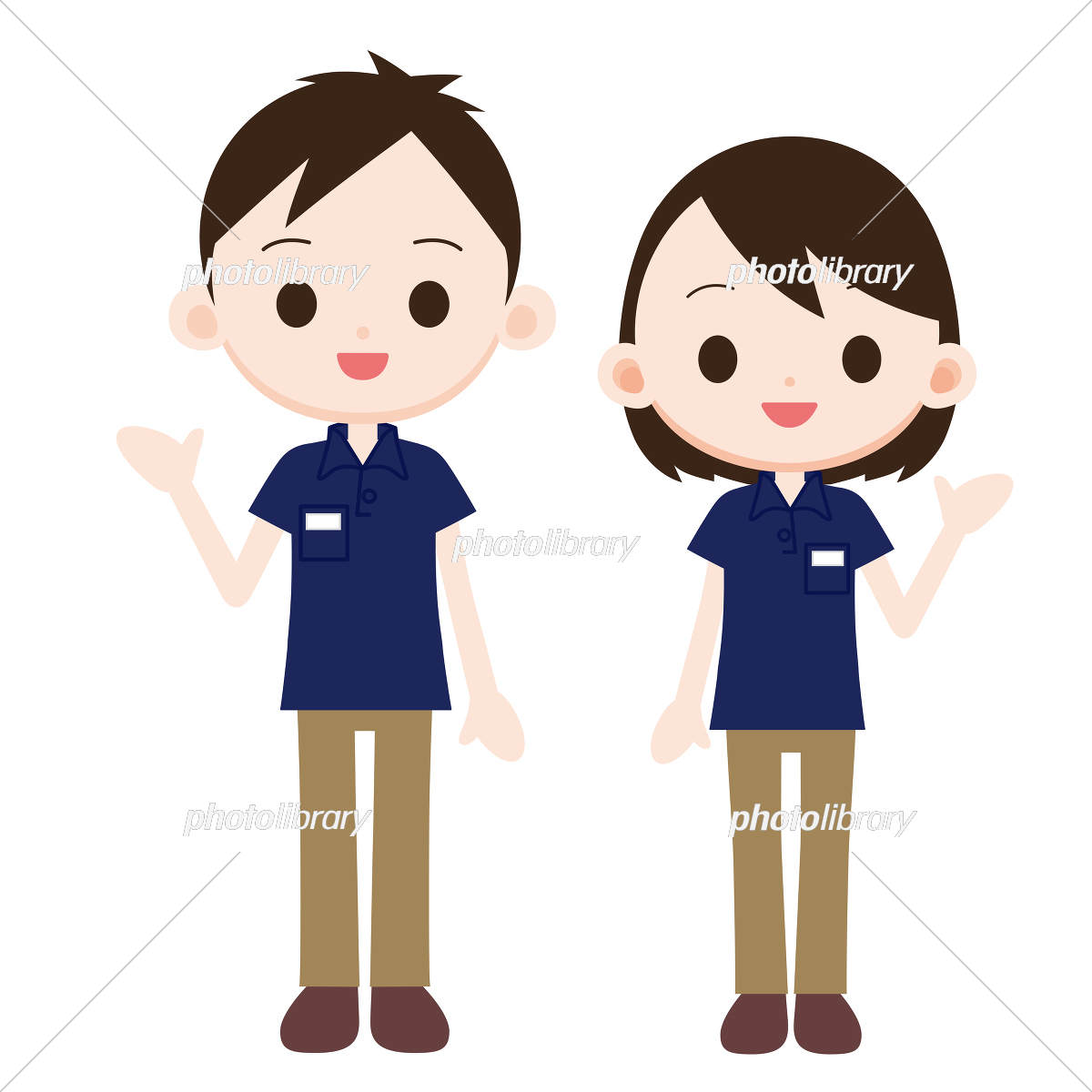 フリーイラスト雑巾を持った清掃スタッフパブリックドメインQ：著作権フリー画像素材集