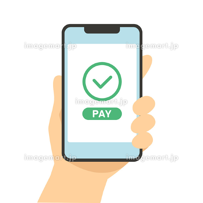 レジでキャッシュレス決済をする男性 イラスト素材6479378- フォトライブラリ