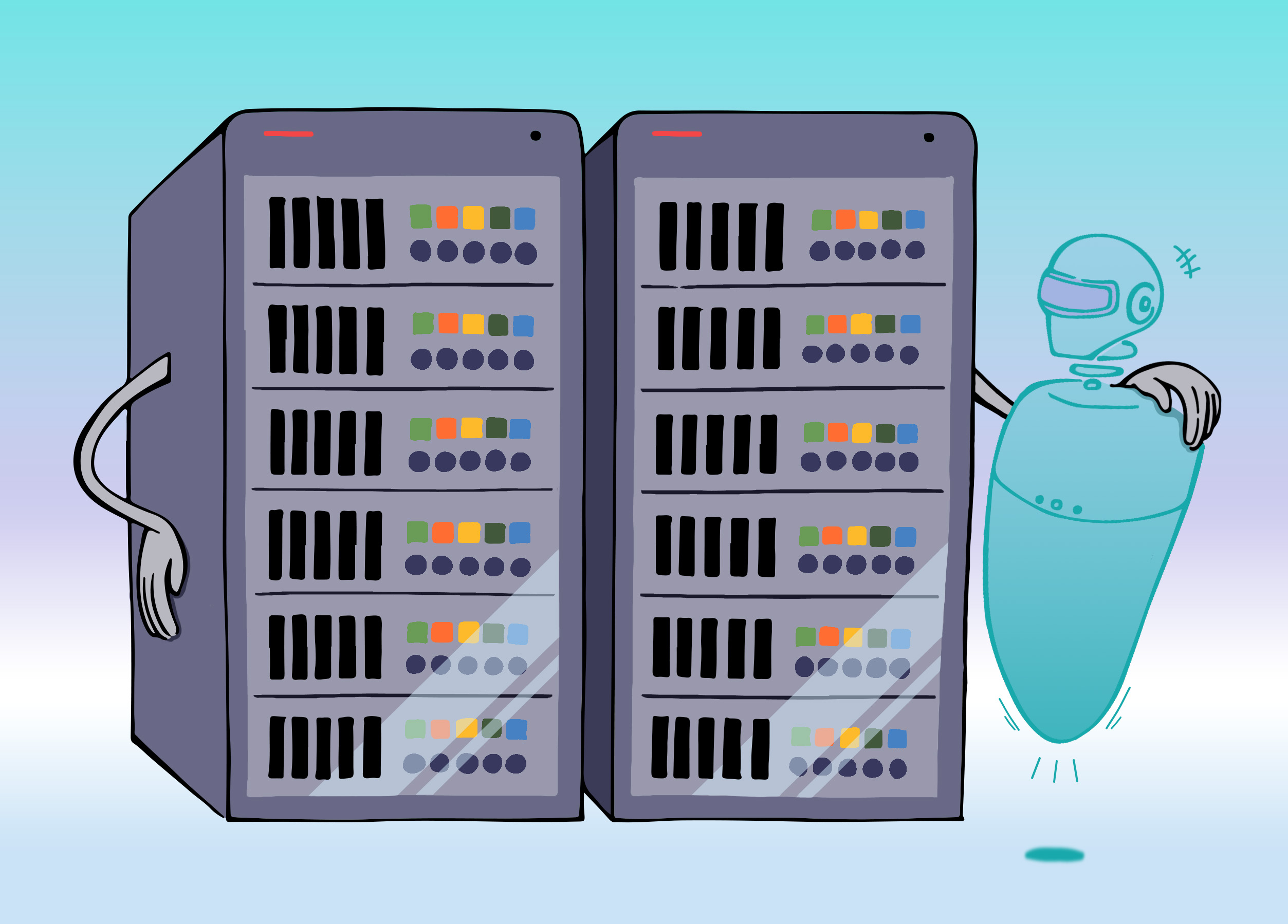 データセンターイラストのフリー素材イラストイメージ